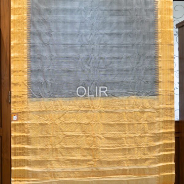 Grey with Beige Gadwal Cotton Saree