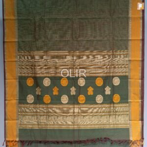 Dark green with Double border Kanchi cotton saree