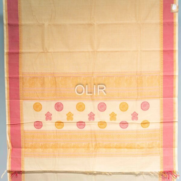 Beige with Double Border Kanchi Cotton Saree