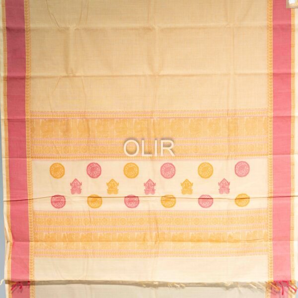 Beige with Double Border Kanchi Cotton Saree