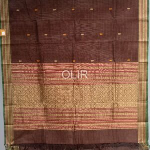 Coffee Brown with double border kanchi Cotton saree