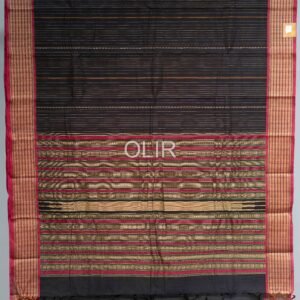 Black with Pink Border Kanchi Cotton Saree