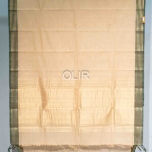 Beige with Green Kanchi Cotton Saree