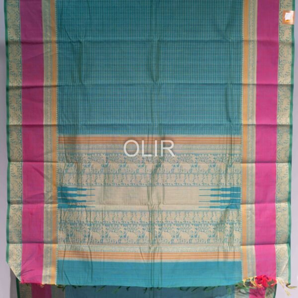 Sea Green Laksha Deepam Kanchi Cotton Saree