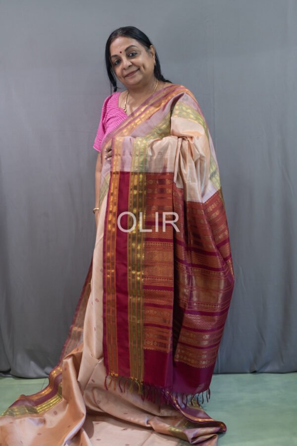 Subtle Tone Body with Contrast Pallu Classic Silk Cotton Saree