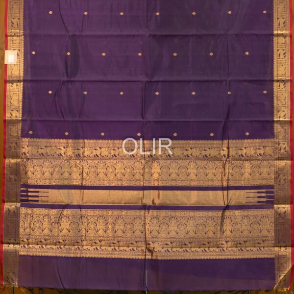 Violet With Zari Buttis and Pink Border