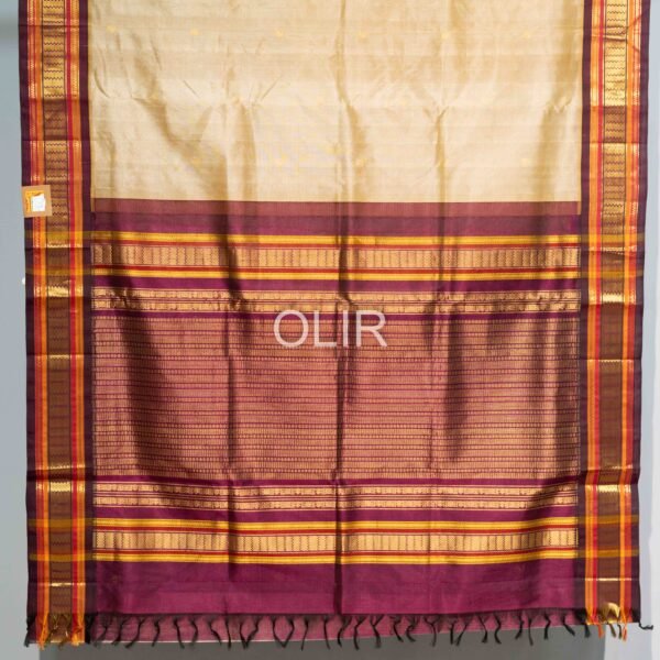 Golden Beige with Deep Maroon