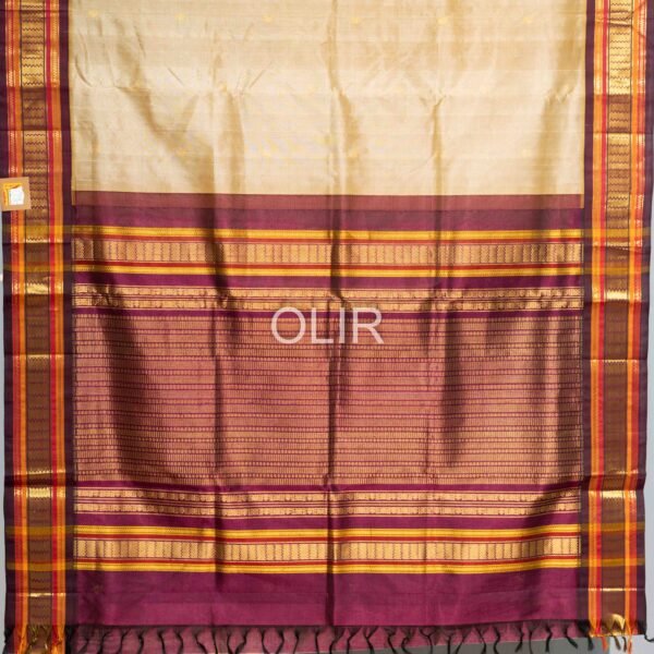 Golden Beige with Deep Maroon