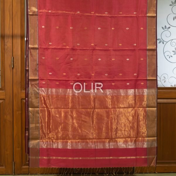 Rose Pink Tissue Saree with Zari Border