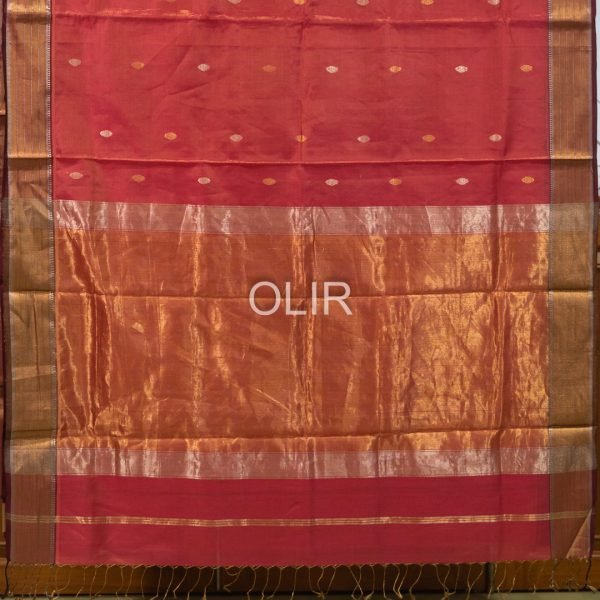 Rose Pink Tissue Saree with Zari Border