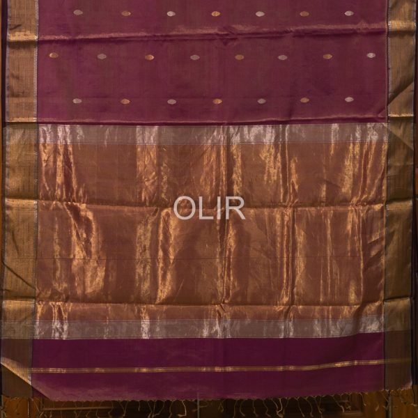 Gold Magenta Double Shade Tissue Saree