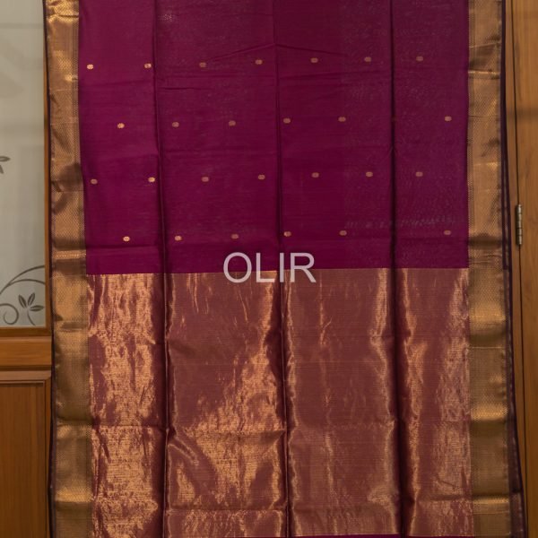 Purple Butti Saree with Tissue Pallu