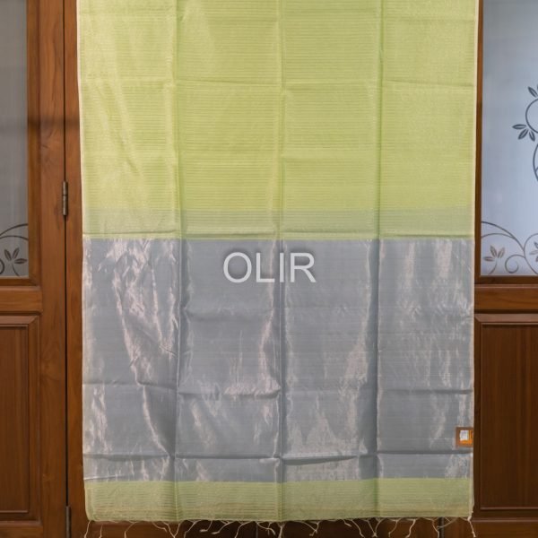 Pastel Green Saree with Steel Blue Pallu