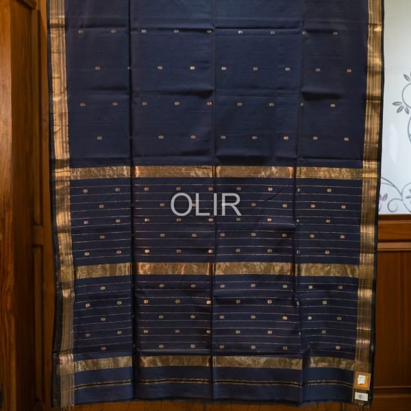 Navy Blue Butti Saree