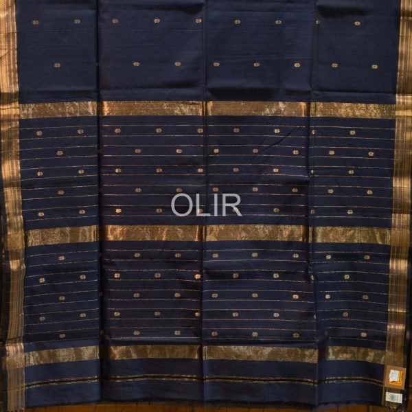 Navy Blue Butti Saree