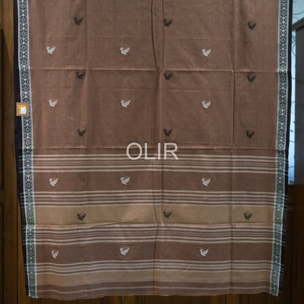 DKC003-1-1.jpg DKC003 – Earthy Brown Dhonekali Cotton Saree