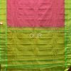 Pink and Green Gadwal Cotton Saree