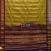 Mehendi Green with Jamun Border Gadwal Cotton Saree