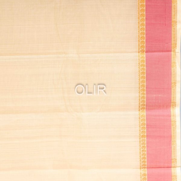 Beige with Double Border Kanchi Cotton Saree