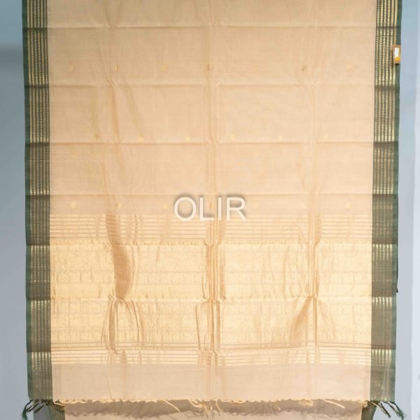 KC016-1-scaled-1.jpg Beige with Green Kanchi Cotton Saree