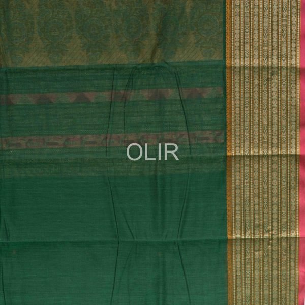 KC017-3-scaled-1.jpg Dark GreeN with Pink Bomkai design Kanchi Cotton Saree