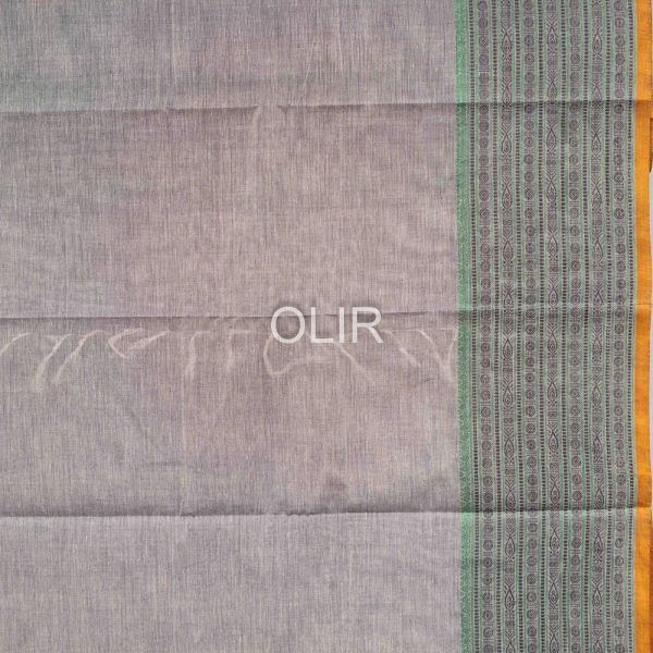 KC018-3-scaled-1.jpg Grey with Mustard Selvedge Bomkai Pattern Kanchi Cotton Saree