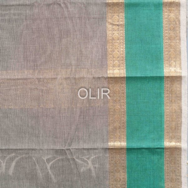 KC019-3-scaled-1.jpg Grey with green border kanchi Cotton Saree