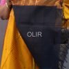 Mustard Yellow Body with Contrast Pallu Silk Cotton Saree with Checks and Buttas