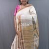 Off-White Body with Contrast Pallu Silk Cotton Saree with Lakshadeepam Motifs