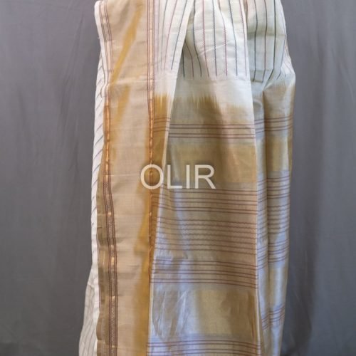 Off White Body with Tussar Pallu Silk Cotton Saree with Traditional Motifs