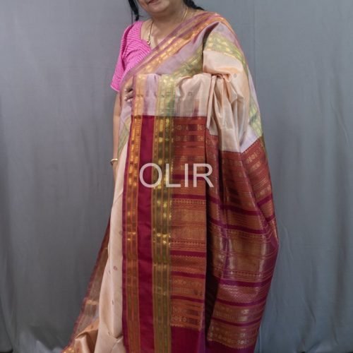 Subtle Tone Body with Contrast Pallu Classic Silk Cotton Saree