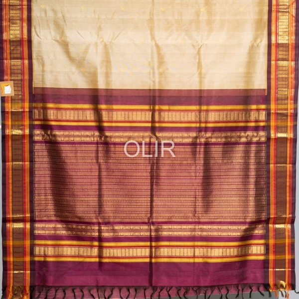 Golden Beige with Deep Maroon