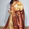 Golden Beige with Deep Maroon