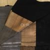 Charcoal Grey Silk Blend Saree with Multicolor Pallu