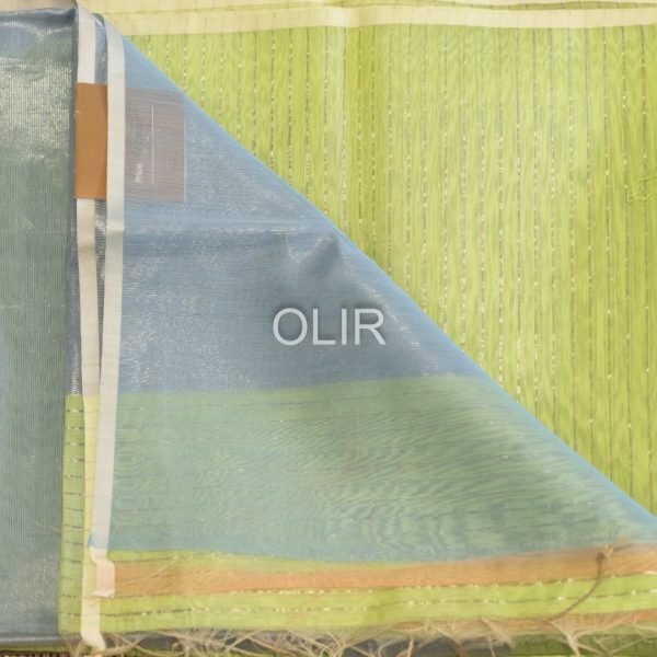 MSC108-3.jpg Pastel Green Saree with Steel Blue Pallu
