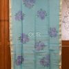 MSC117-1.jpg Blue Handpainted Floral Saree