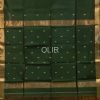 MSC124-2.jpg Dark Green Arrowhead Motif Saree