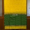 MSC137-1.jpg Bright Yellow with thin Dark Green zari border and dark green Pallu
