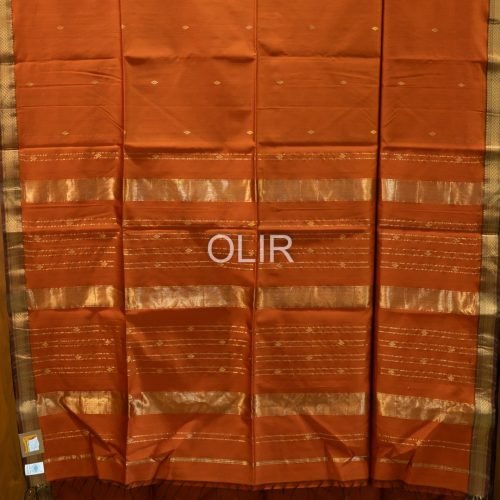 MSC139-1.jpg Rust Orange Diamond Butti Saree