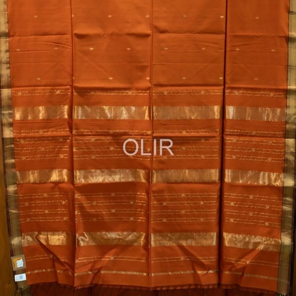 MSC139-1.jpg Rust Orange Diamond Butti Saree