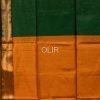 MSC154-3.jpg Dark Green Double Border Saree with Orange Pallu