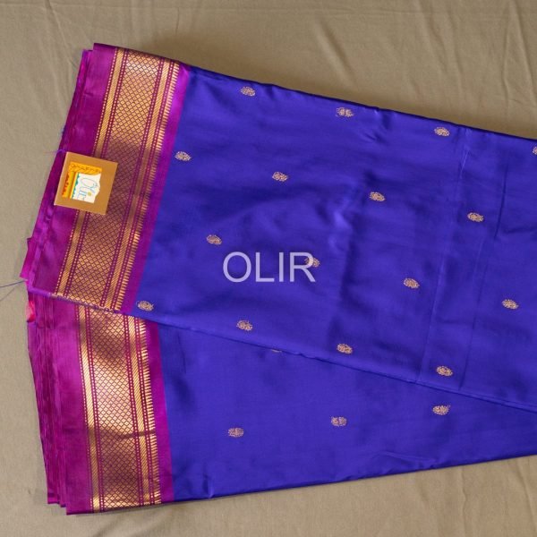 Royal Blue and Purple Pure Silk Handwoven Paithani Saree