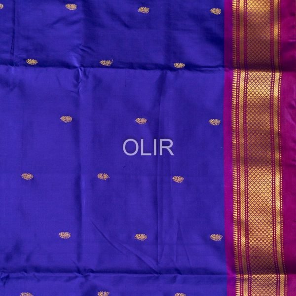 Royal Blue and Purple Pure Silk Handwoven Paithani Saree