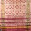 Peach with PInk Pure SIlk Patola Saree