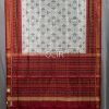 White with Maroon Floral Design Pure Silk Patola Saree