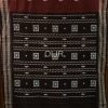 SPC001-2.jpg Maroon & Black Sambalpuri Bomkai Saree with White thread embroidered motifs
