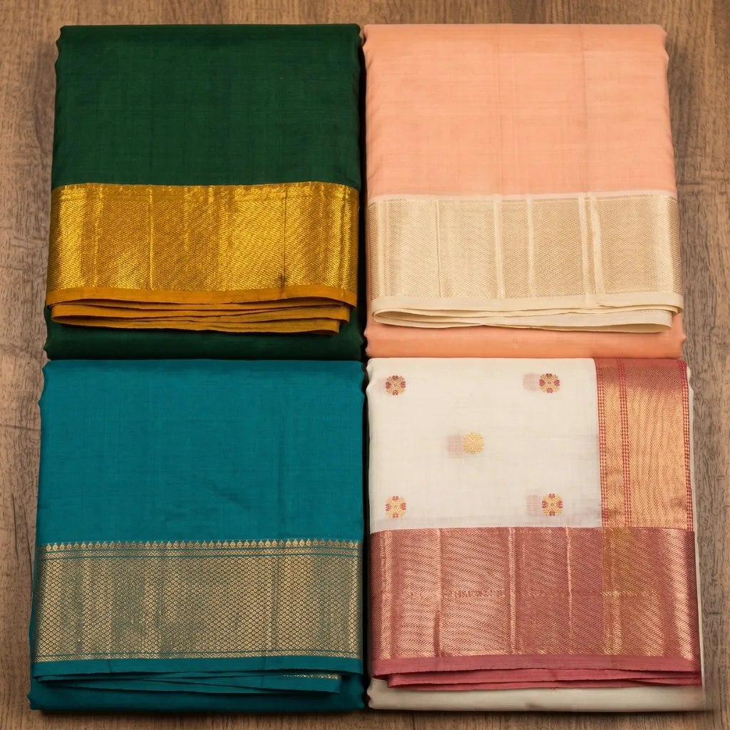 maheshwari_silk_cotton_category_thumbnail Azure Blue with Black Border and Pallu