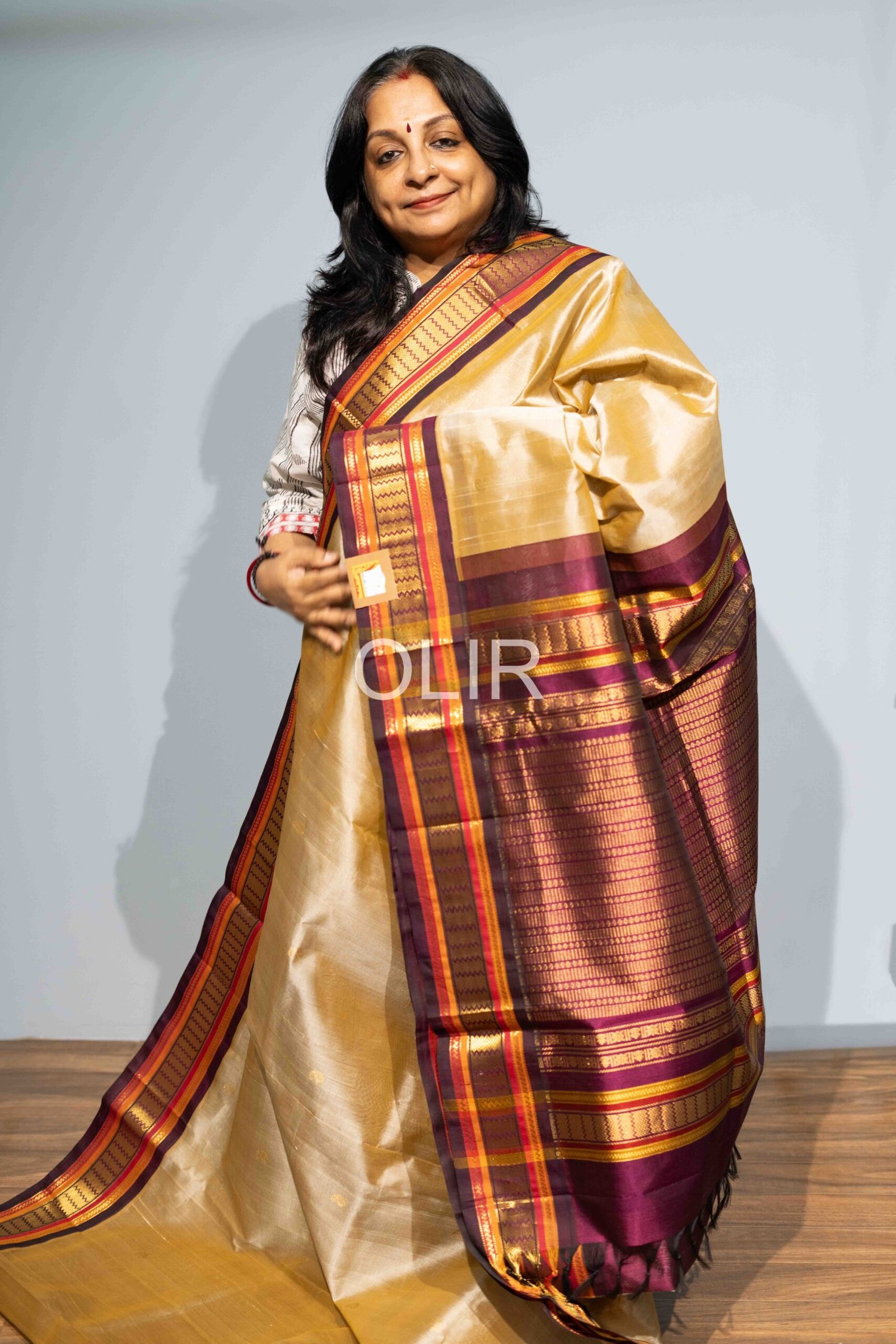 Golden Beige with Deep Maroon - Image 4