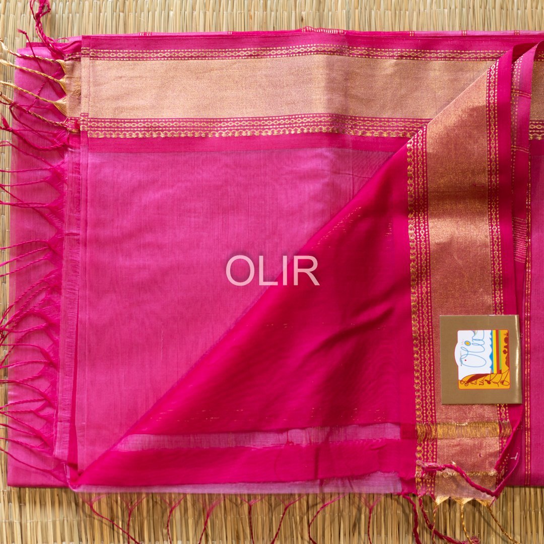 Lotus Pink Tissue Saree - Image 3