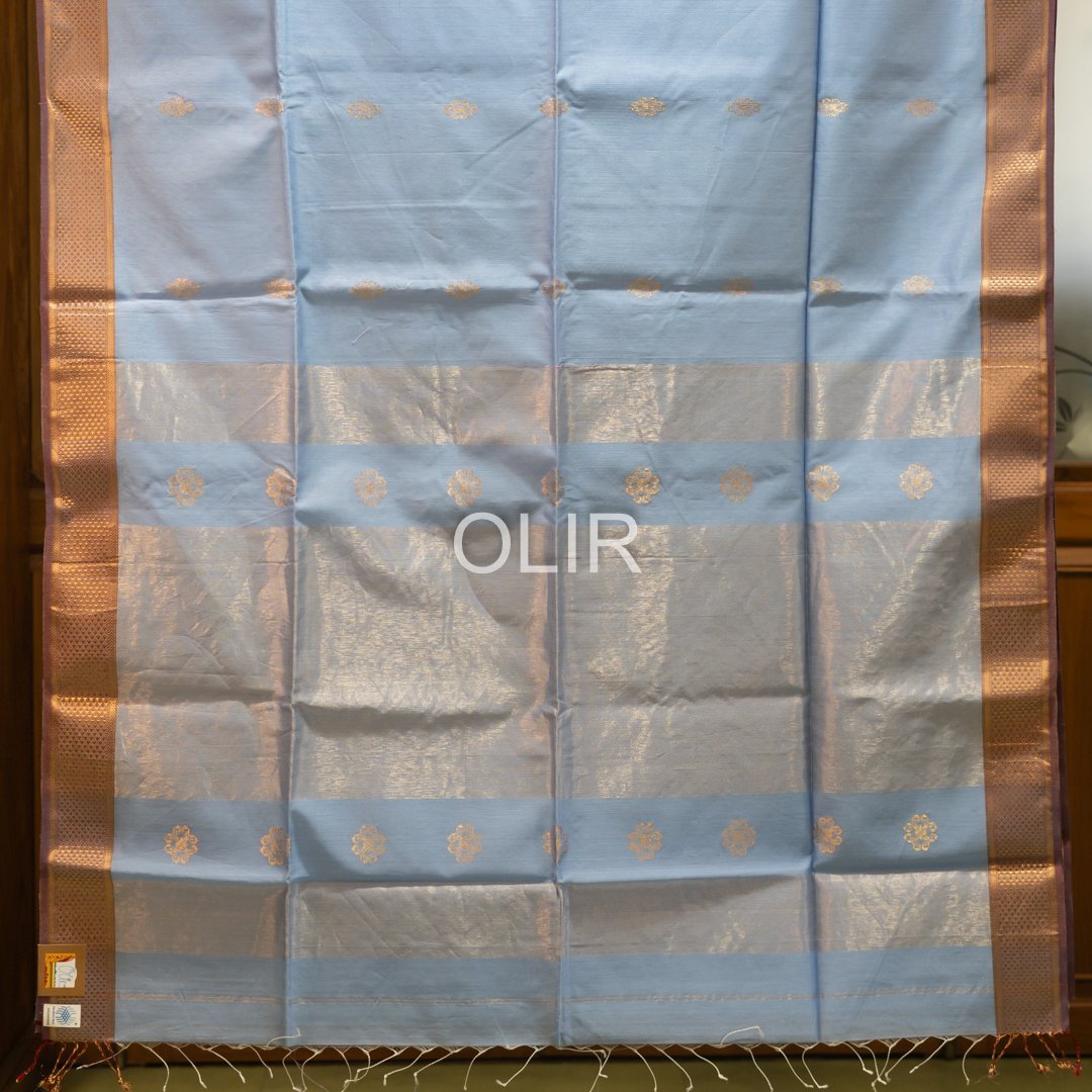 Maya Blue Floral Motif Saree